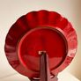 Vintage Ernestine Salerno Italy Red Charger Plate 30cm 1950s MCM Ceramic Platter Image 3