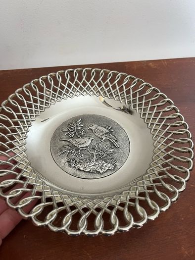 Vintage silver serving plate