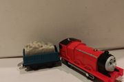 Trackmaster Thomas and Friends Motorised James Train with Cargo Truck 2013