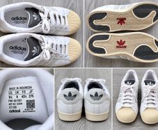 Adidas Superstar trainers - UK size 9 - white and grey
