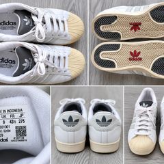 Adidas Superstar trainers - UK size 9 - white and grey