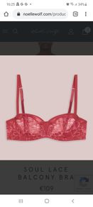 Noelle Wolf Soul Lace Balcony Bra non pad size 32C, 34C, 32D, garnet rose colour