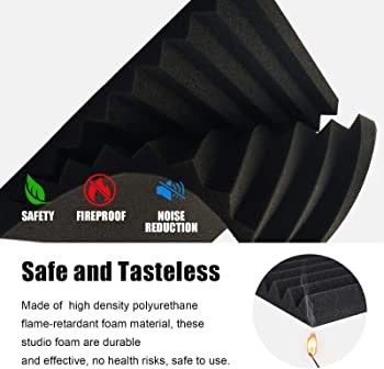 48 Pack Acoustic Foam Panels, 2.5 X 30 X 30cm/1" X 12" X 12" Studio Soundproofing Wedges Fire Resistant Sound Proof Padding Acoustic Treatment Foam (FREE POSTAGE)