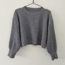 Shein Grey Warm Cropped Knit Crew Neck Jumper Image 2