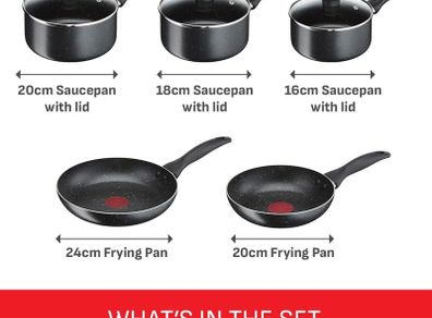 Tefal 5 piece non-stick pots and pan set