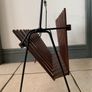 Atomic Teak & Metal Wire Magazine Rack Image 4