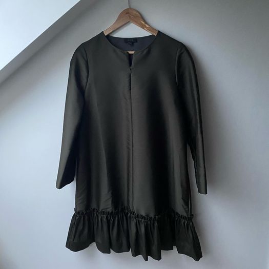 COS Khaki Green A-Line Frill Shift Dress - EU 38 Fits UK 10 -12