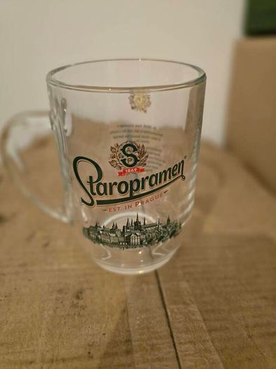 Staropramen tankard beer glass