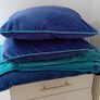 Blue throws cushions and storage box Image 4