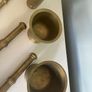 Trio of vintage heavy Brass mortar and Pestle Image 8