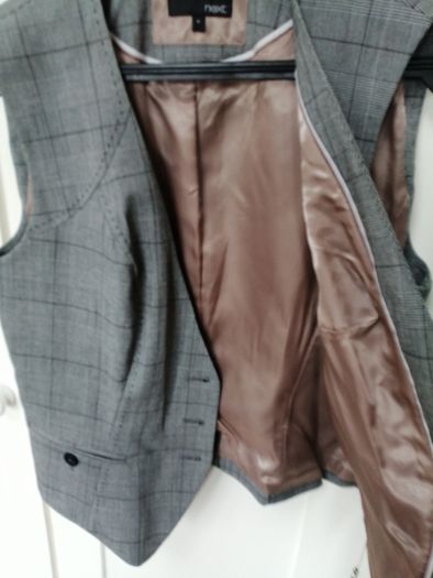 Next Grey Check Waistcoat New Size 14 (Next)