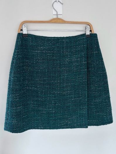 Massimo Dutti textured crossover skirt
