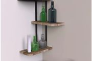 BRAND NEW Rustic Industrial Wood Shelf Wall Mount Corner Rack Display