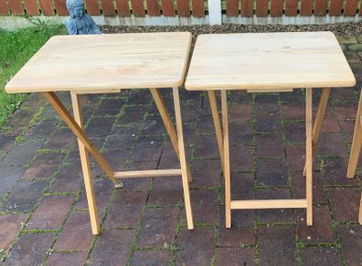 2 foldable wooden tables