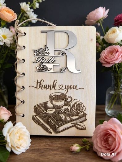 Beautiful Thank You Card for Teacher / Preschool Teacher Laser Made! 17x14cm