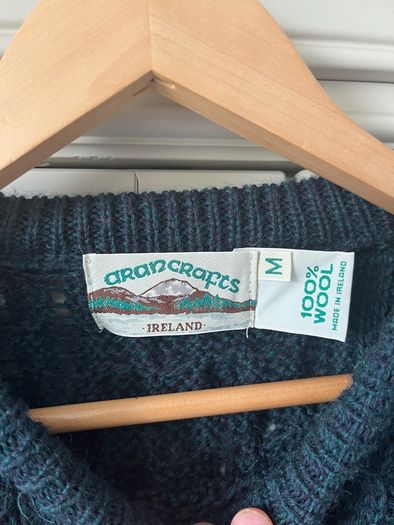 Aran Crafts Sweater Green/Petrol Blue