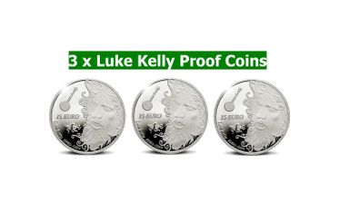 3 Luke Kelly Silver Proof coins 2020