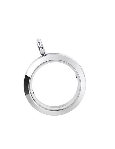 Silver tone floating locket pendant