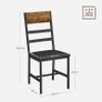 Set of 2, Chairs for Dining Room, Padded Seat, Steel Frame, Ergonomic Design for Living Room, Dining Room, Rustic Brown and Black Image 3