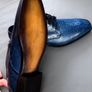Genuine Stingray Leather Shoes  Navy Blue Image 4