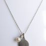 Vintage 925 Sterling Silver Pendant Pearl Necklaces length 18" - 3g Image 2