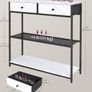 Console Table, Side Table with 2 Fabric Drawers, Hallway Table, 24 x 76 x 80 cm, for Hallway, Living Room, Marble White/Ink Black Image 3