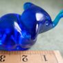 Vintage Blown Glass Blue Elephant Figurine - Handmade Small Art Image 8