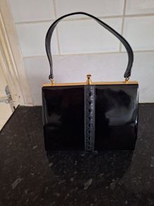 Genuine vintage Clarks patent leather handbag