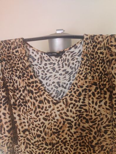 Brand new F&F V-neck leopard print viscose dress size UK14 EU42 Postage included
