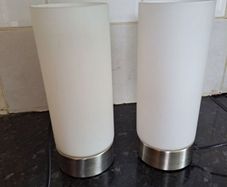 Lovely pair of frosted glass touch lamps