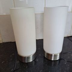 Lovely pair of frosted glass touch lamps