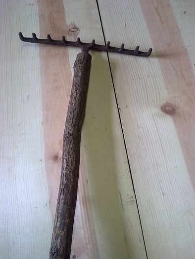 Old Irish blacksmith made thatcher's rake