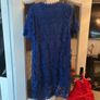blue dress with flower embroidery Image 2