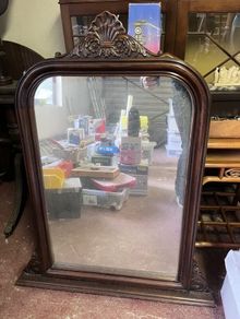 Large Mahogany Mirror with carved detailing - 20% off