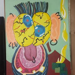Quirky painting on board