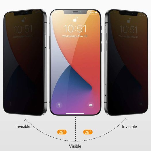 For iPhone 12 Pro Max Privacy Tempered Glass Anti Spy Screen Protector 9D New - FHT08IPTG
