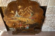 Vintage Chinoiserie Lacquered Wood Fireplace Screen