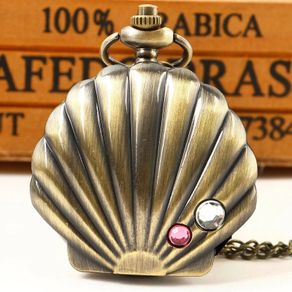 Vintage Style Seashell Shell  Pocket Watch