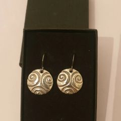 Reaction Darling & Greer Celtic Spiral Pewter Drop Earrings Irish New Boxed  CAN POST