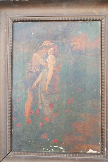 Antique Oil on Canvas with signature 16,4" x 12,4"