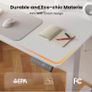Electric Standing Desk, 100 x 60 cm, White Height Adjustable Desk, 2 Hooks, 4 Memory Heights, 72-118cm, Splice Board, Ergonomic Sit Stand Computer Desk for Home Office Image 4