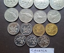 A Lot of 15 coins from Croatia (2001-2017)