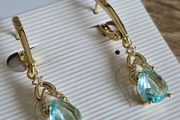 Light blue earings with small heart shapes