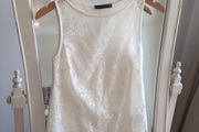 Pretty Cream Lace Vest Top size 6