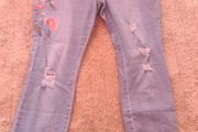 Yessica light blue embroidered ripped skinny jeans size UK18 EU46 Postage included
