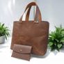 handmade leather bag with matching card wallet Image 5
