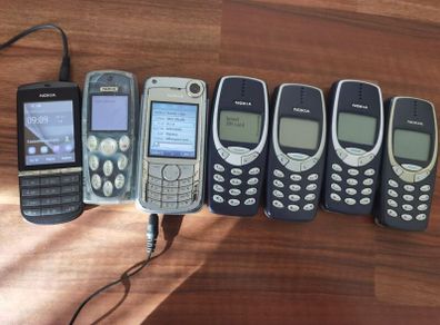 7 x Nokia phones 3310 6680 3200 300 Asha