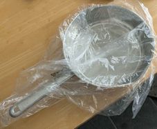 Set of two pots, one frying pan and strainer for sale brand new