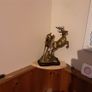 brass prancing stag and deer, Image 5