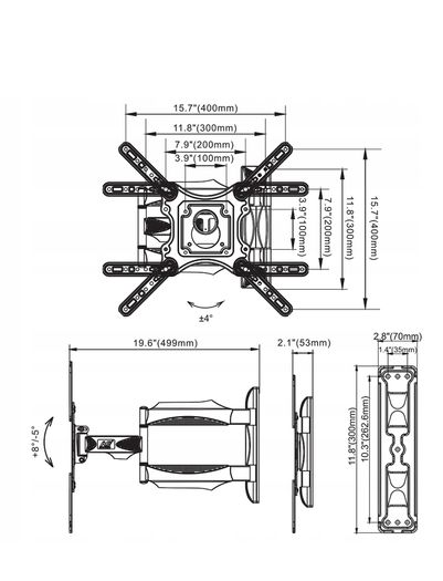 TV Wall Mount Bracket Tilt Swivel 32" - 55" TV